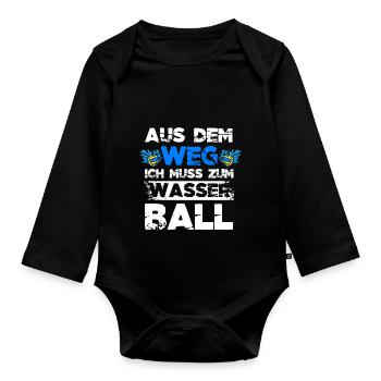 Wasserballer Spruch Wasserball - Baby Bio-Langarm-Body - Schwarz - Vorne