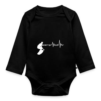 Wakeboard Herzschlag - Baby Bio-Langarm-Body - Schwarz - Vorne