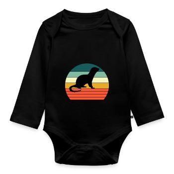 Otter Vintage - Baby Bio-Langarm-Body - Schwarz - Vorne