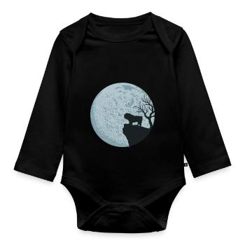 English bulldog - Organic Longsleeve Baby Bodysuit - black - Front