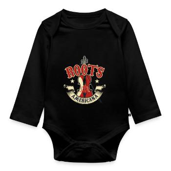 Bluegrass Roots Rock Americana - Organic Longsleeve Baby Bodysuit - black - Front