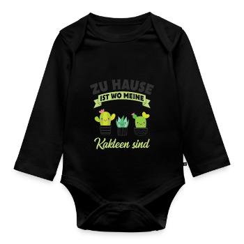 Kaktus - Baby Bio-Langarm-Body - Schwarz - Vorne