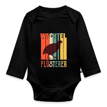 Wachtel Flüsterer - Baby Bio-Langarm-Body - Schwarz - Vorne