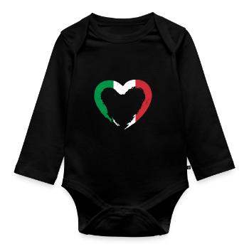 Italie - Body Bébé bio manches longues - noir - Devant