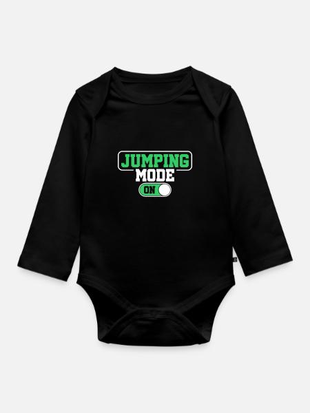 Trampolin Gymnastik Turnen Trampoline - Baby Bio-Langarm-Body - Schwarz