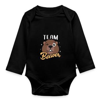 Waldarbeiter Otter Biber Geschenk - Baby Bio-Langarm-Body - Schwarz - Vorne