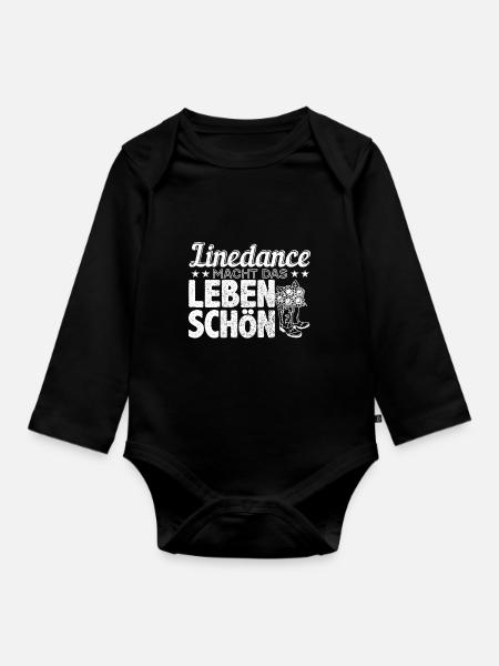 Tänzer Line Dance Country Linedance Geschenk - Baby Bio-Langarm-Body - Schwarz