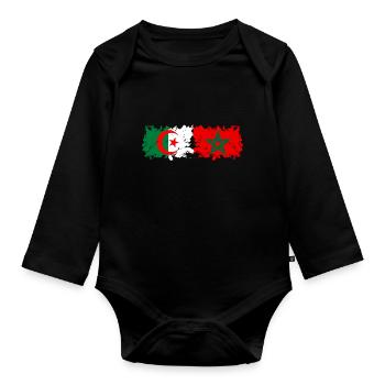 Maroc Algérie - Body Bébé bio manches longues - noir - Devant