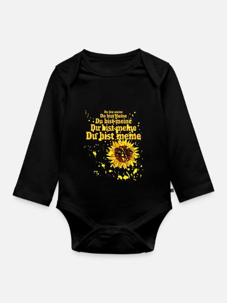 Du bist meine Sonnenblume - Baby Bio-Langarm-Body - Schwarz