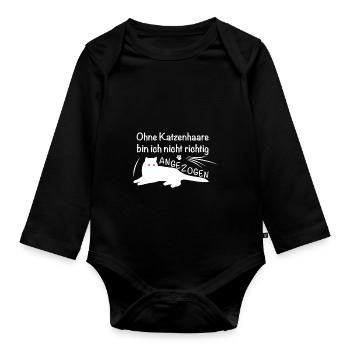 OHNE KATZENHAARE BIN ICH NICHT RICHTIG ANGEZOGEN - Baby Bio-Langarm-Body - Schwarz - Vorne