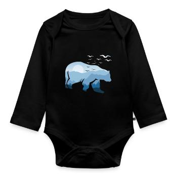 Ours Nature Nature - Body Bébé bio manches longues - noir - Devant