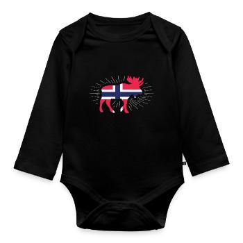 Norway - Organic Longsleeve Baby Bodysuit - black - Front