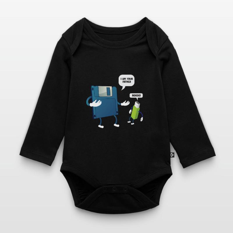 Father _ Son Floppy Disk ... Programmers & Nerd Organic Longsleeve Baby Bodysuit