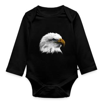 Aigle aigle de mer aigle américain - Body Bébé bio manches longues - noir - Devant