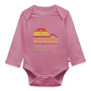 Coureur de trail ultra ultra-course de définition drôle - Body Bébé bio manches longues - mauve - Devant