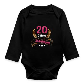 20 Jahre Jubiläum Firmenjubiläum Mitarbeiterin - Baby Bio-Langarm-Body - Schwarz - Vorne