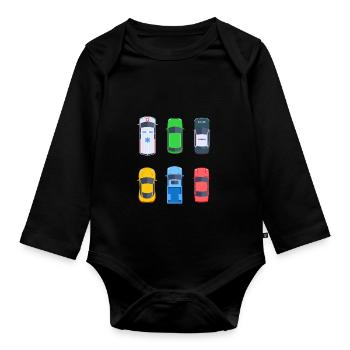 Toy Car Car Kids Gift Idea - Organic Longsleeve Baby Bodysuit - black - Front