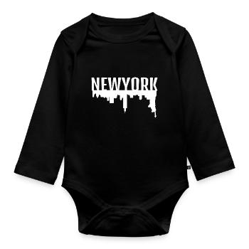 New York - Body Bébé bio manches longues - noir - Devant