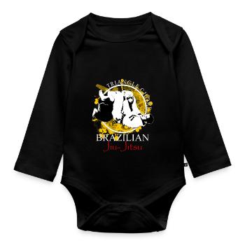 BJJ - Triangle - Brazilian Jiu-Jitsu - Organic Longsleeve Baby Bodysuit - black - Front