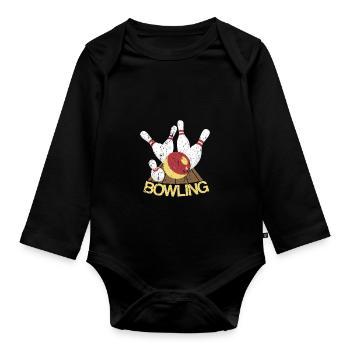 Bowling - Baby Bio-Langarm-Body - Schwarz - Vorne