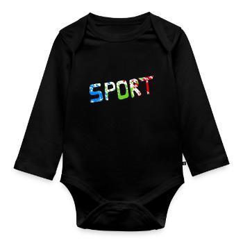 Sport - Organic Longsleeve Baby Bodysuit - black - Front