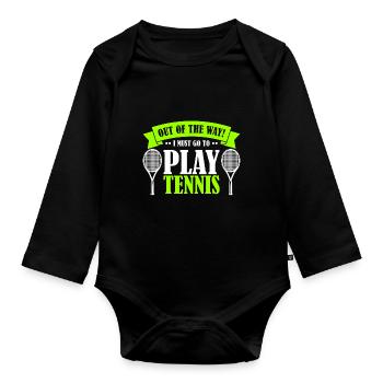 Tennis de tennis - Body Bébé bio manches longues - noir - Devant