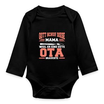 OTA Mama Operationstechnische Assistentin Geschenk - Baby Bio-Langarm-Body - Schwarz - Vorne