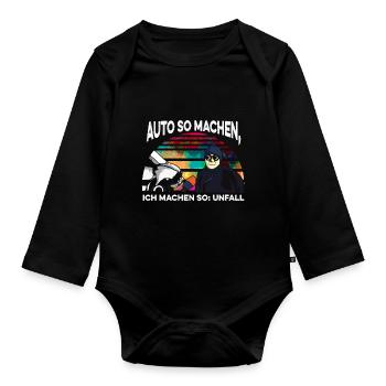 Auto machen so ich machen so - Baby Bio-Langarm-Body - Schwarz - Vorne