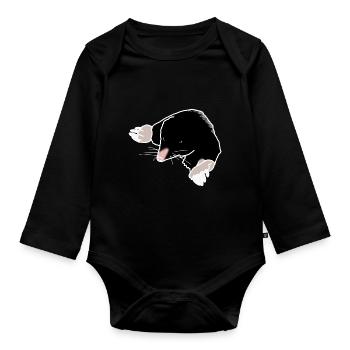 mole - Organic Longsleeve Baby Bodysuit - black - Front