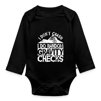 I Don’t Crash I Do Random Gravity Checks Roue chute - Body Bébé bio manches longues - noir - Devant