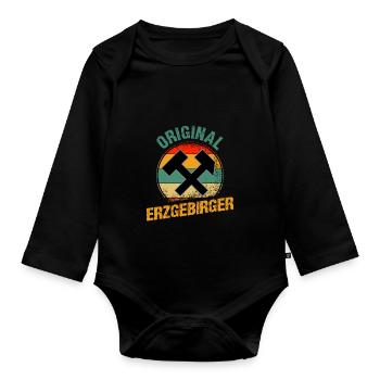 Original Erzgebirger - Baby Bio-Langarm-Body - Schwarz - Vorne