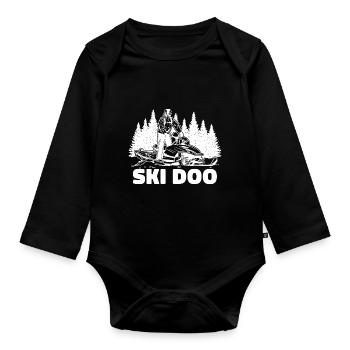 snowmobile - Organic Longsleeve Baby Bodysuit - black - Front