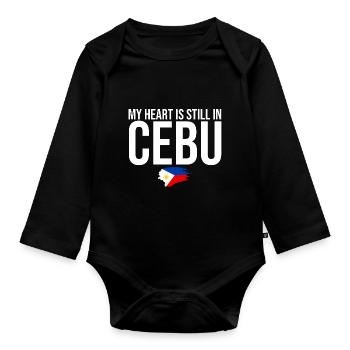 Cebuanos Philippinen Liebhaber Mein Herz ist immer - Baby Bio-Langarm-Body - Schwarz - Vorne