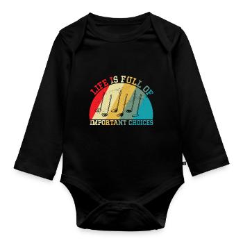 Important Choice Golf - Baby Bio-Langarm-Body - Schwarz - Vorne