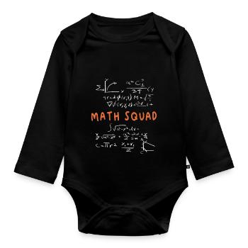 Équipe de mathématiques Équipe de mathématiques Amateurs de mathématiques Professeur de mathématiques Mathématiques - Body Bébé bio manches longues - noir - Devant