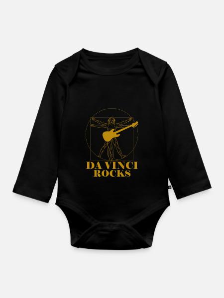 Da Vinci Rocks by The Manzanita´s - Baby Bio-Langarm-Body - Schwarz