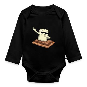 Dab S'more Marshmallows Camping Toddler Boy - Baby Bio-Langarm-Body - Schwarz - Vorne