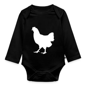 chicken - Baby Bio-Langarm-Body - Schwarz - Vorne