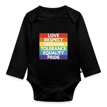 LGBTQ+ - Body Bébé bio manches longues - noir - Devant