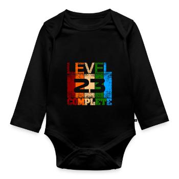 Endlich bin ich 23 - Baby Bio-Langarm-Body - Schwarz - Vorne