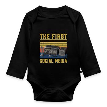 Ham Radio La première radio amateur de médias sociaux, amateu - Body Bébé bio manches longues - noir - Devant