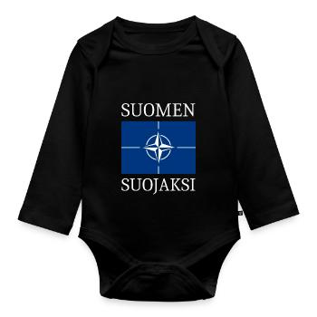 NATO soll Finnland schützen - Baby Bio-Langarm-Body - Schwarz - Vorne