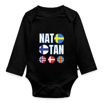 NATO I take Finland Sweden plus Norway Denmark Iceland - Organic Longsleeve Baby Bodysuit - black - Front