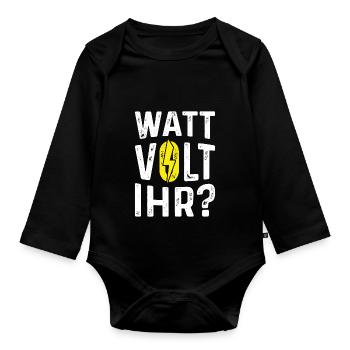 Elektriker Elektroniker Handwerker Spruch - Baby Bio-Langarm-Body - Schwarz - Vorne