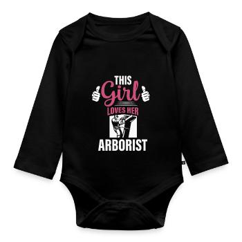 This Girl Loves Her Arborist Lumberjack Woodworke - Baby Bio-Langarm-Body - Schwarz - Vorne