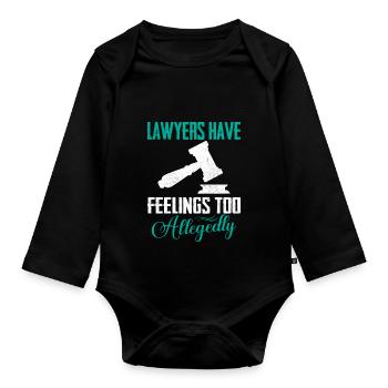 Les avocats ont aussi des sentiments prétendument avocats - Body Bébé bio manches longues - noir - Devant