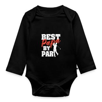 Bester Papa von Par Funny Vatertag Golfspieler Opa - Baby Bio-Langarm-Body - Schwarz - Vorne