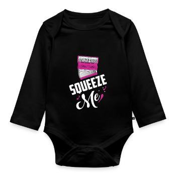 Squeeze Me Musique Polka - Body Bébé bio manches longues - noir - Devant