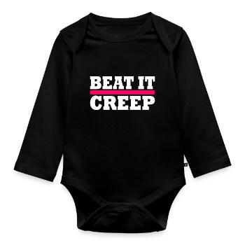 Beat it creep - Baby Bio-Langarm-Body - Schwarz - Vorne
