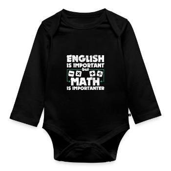 Lustige Mathematik Kunst Student Wortspiel Mathematik Liebhaber Spaß - Baby Bio-Langarm-Body - Schwarz - Vorne